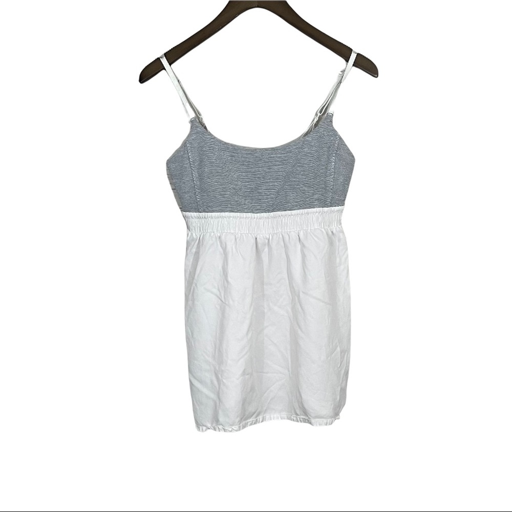 Lululemon Bliss Tank Heathered Coal Wee Stripe/ White Size 8